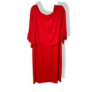 Joseph Ribkoff layered red dress 18 scarlet elegant polished